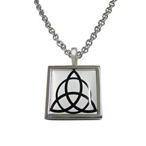 Square Celtic Design Pendant Necklace